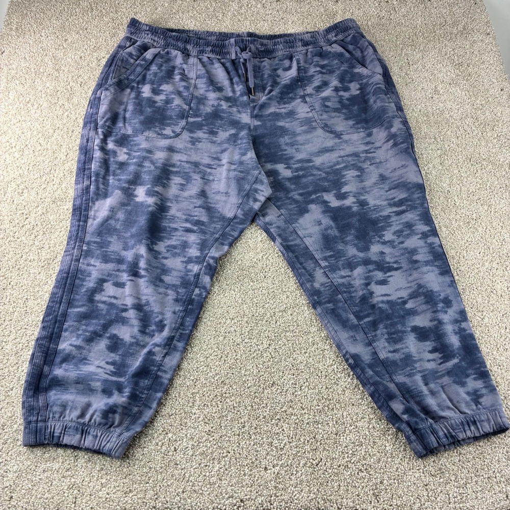 Athleta Farallon‎ Printed Jogger Pants Womens Size 26 Blue Tie Dye Gorpcore